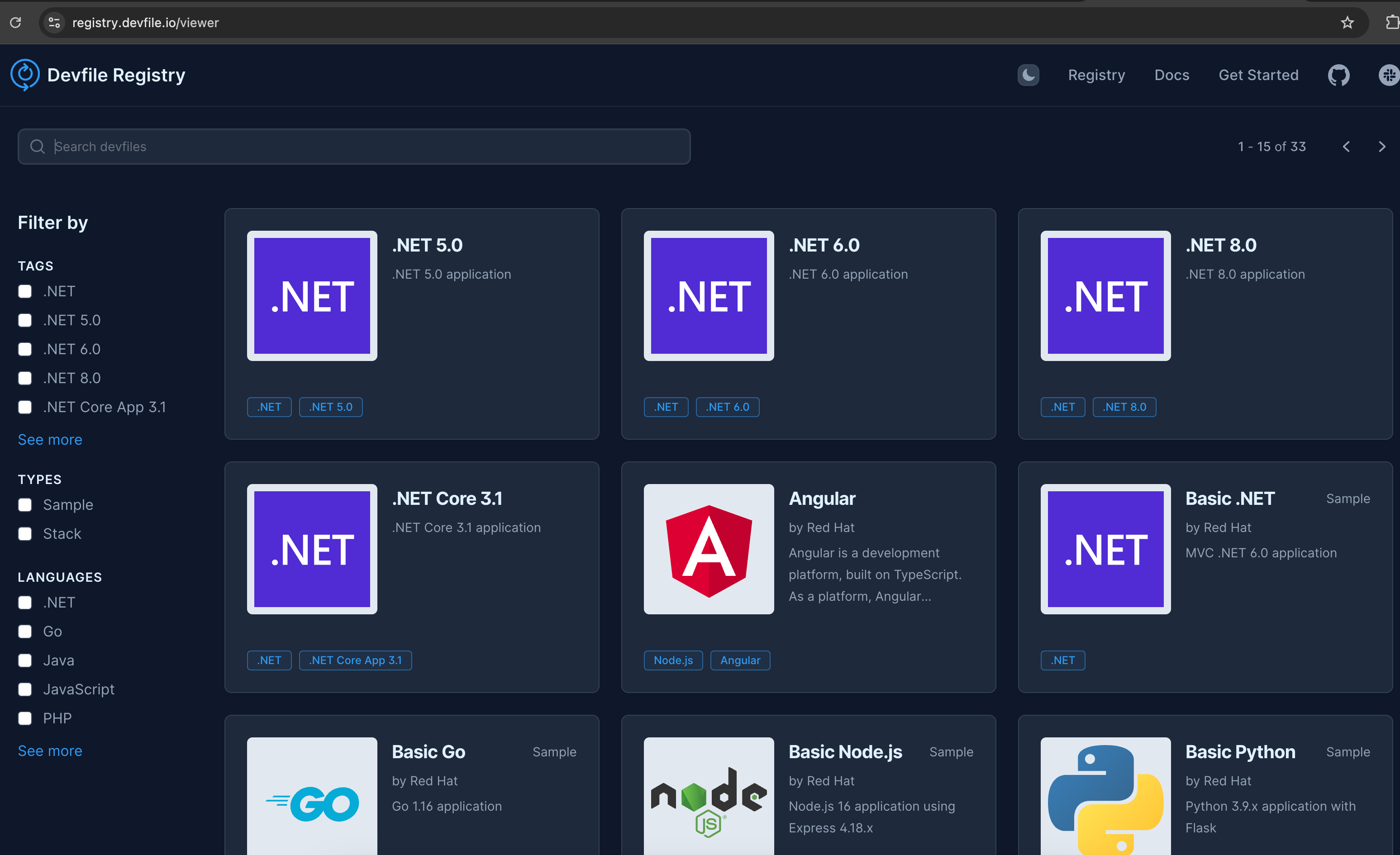 Devfile Registry :: Creating and Customizing Workspaces in Red Hat ...