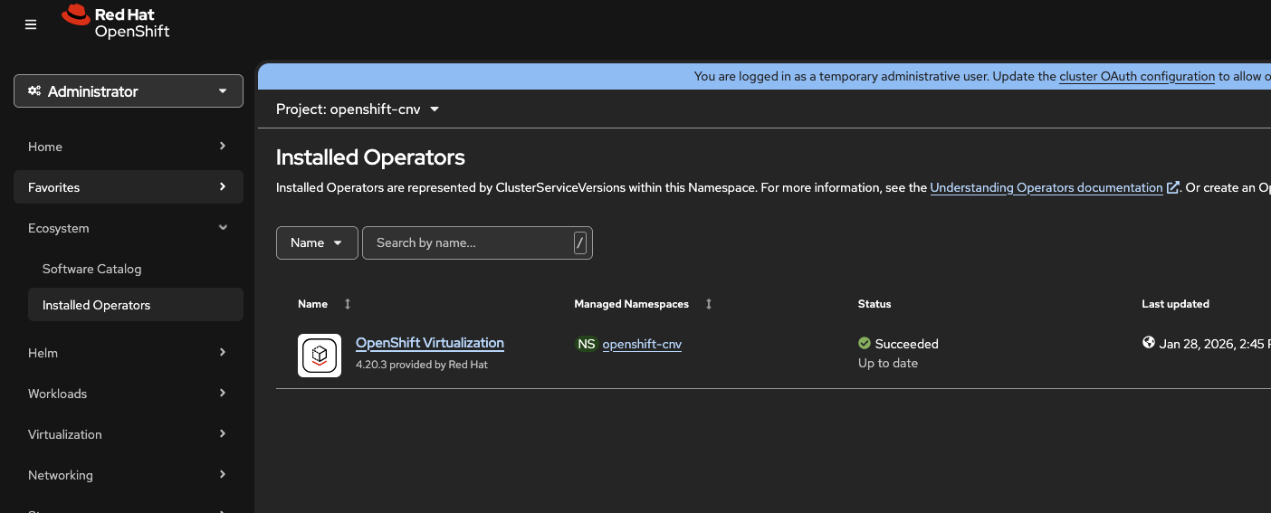 Installing and Configuring OpenShift Virtualization Operator ...