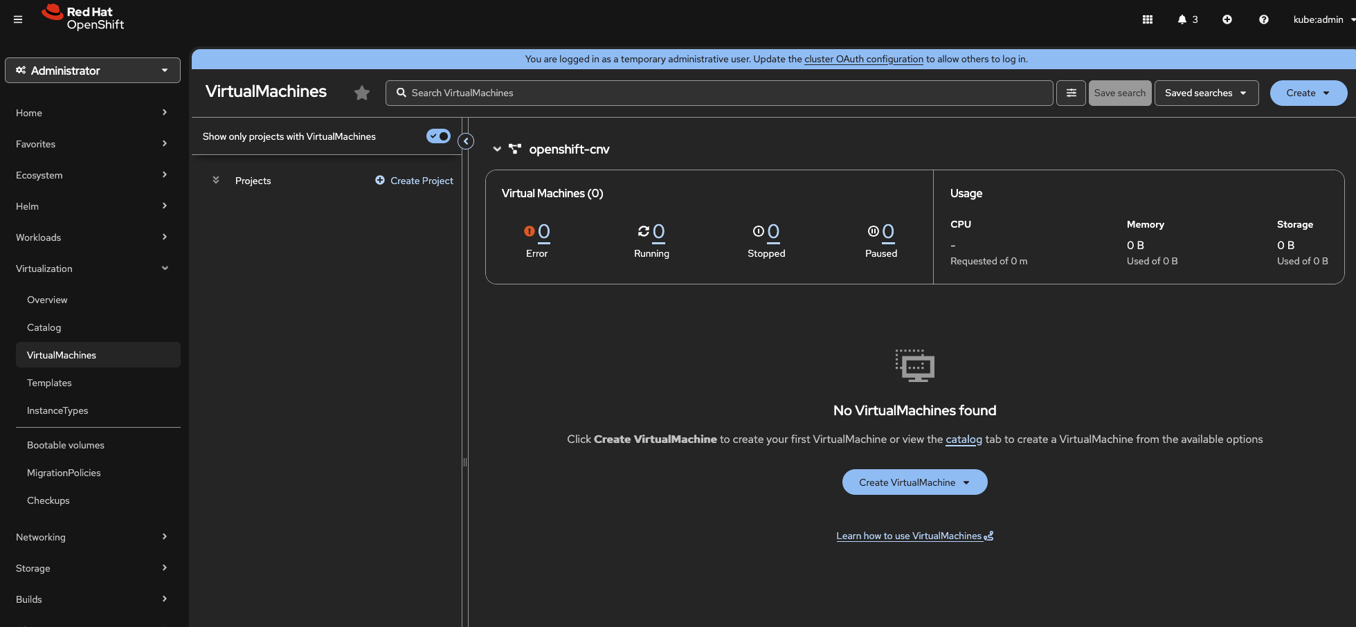 Openshift Virtualization Gui Creating VMs from Web Console Using Templates :: OpenShift ...