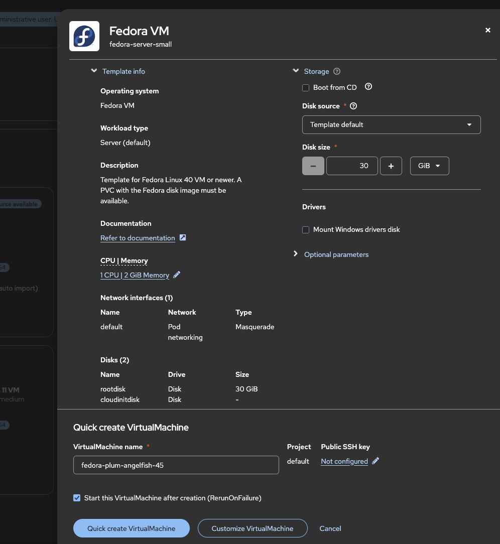 Creating VMs from Web Console Using Templates :: OpenShift ...