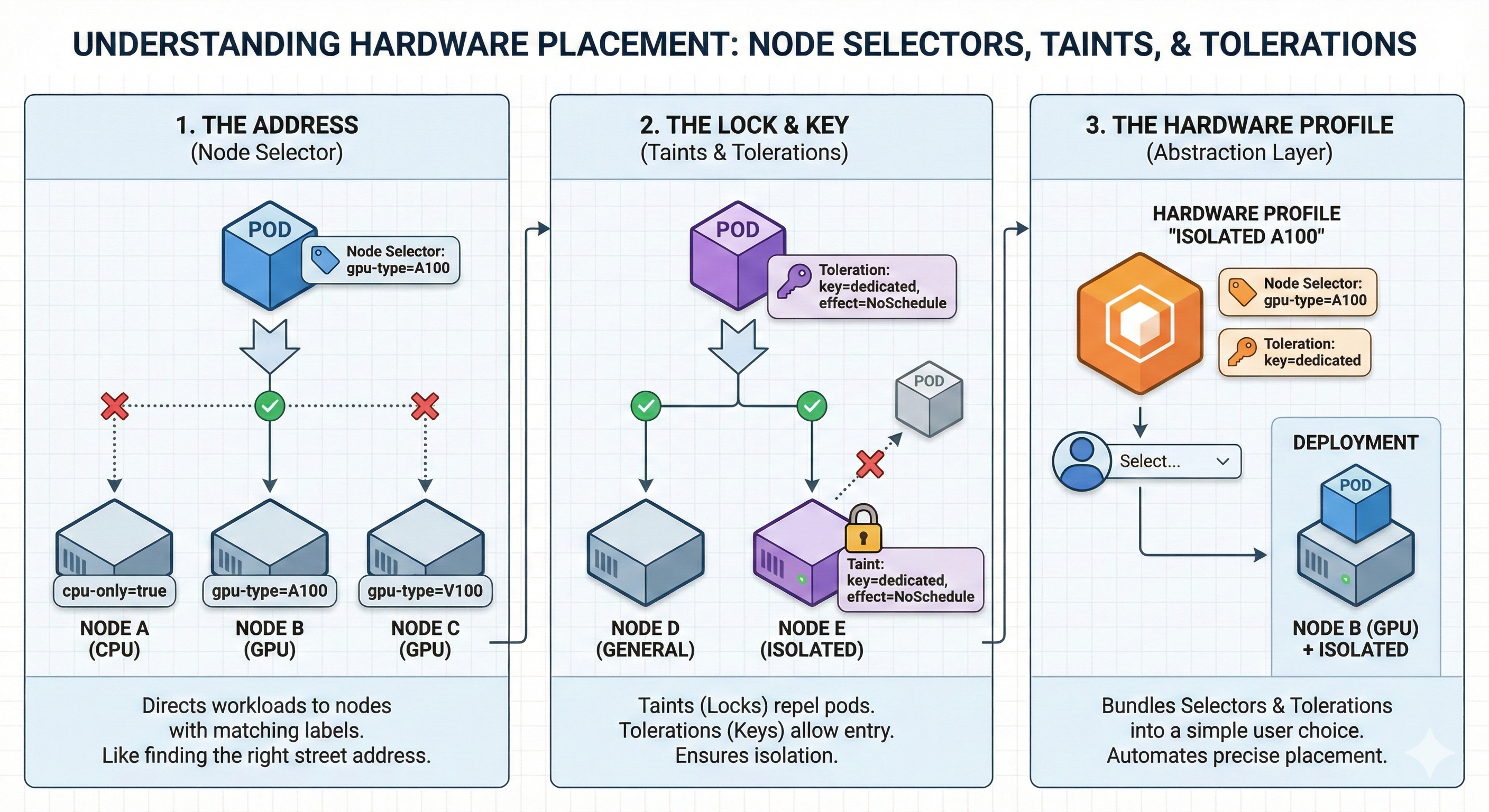 selectors tolerations