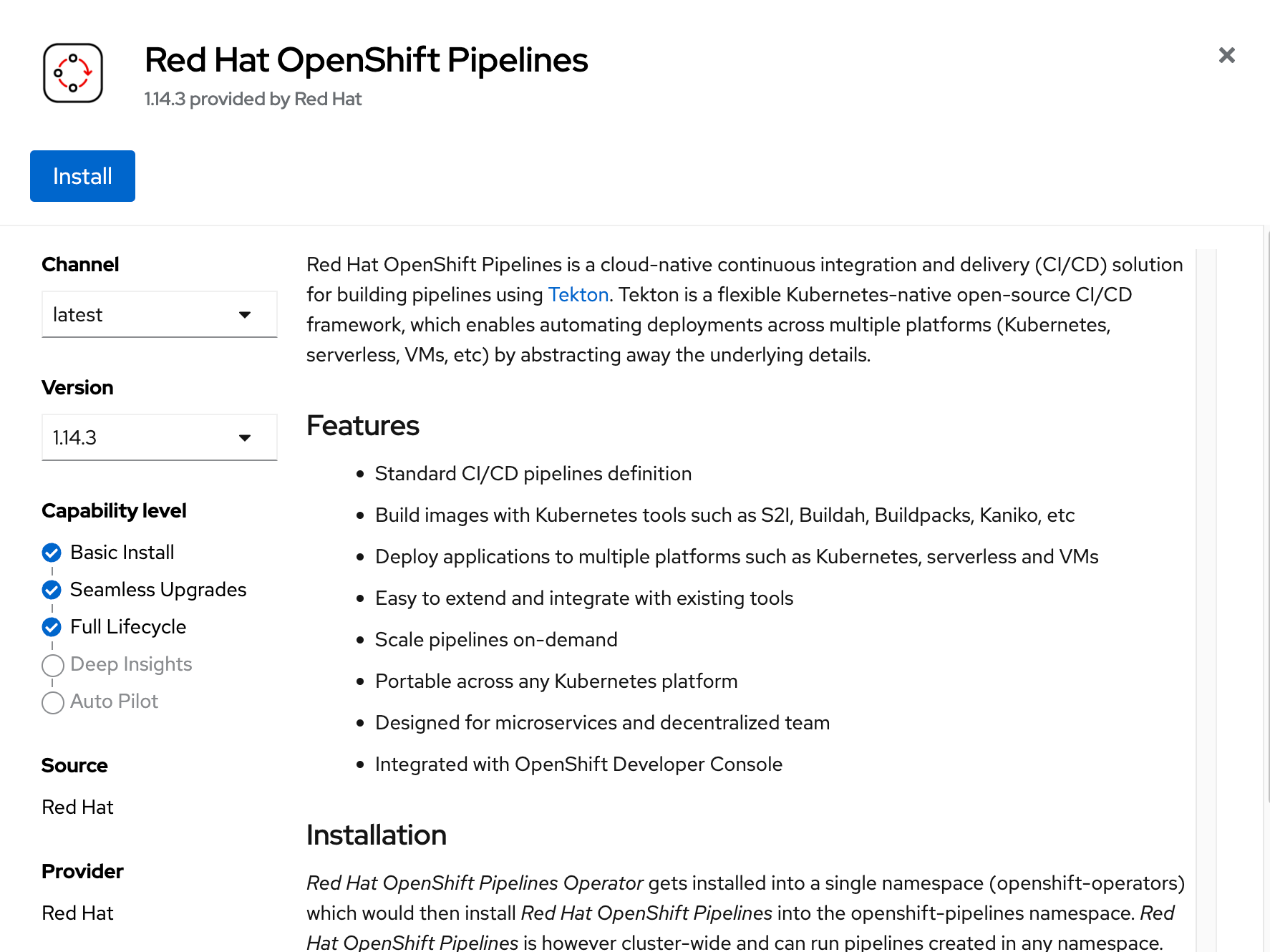 Installing Dependencies Using the Web Console :: Red Hat OpenShift AI ...