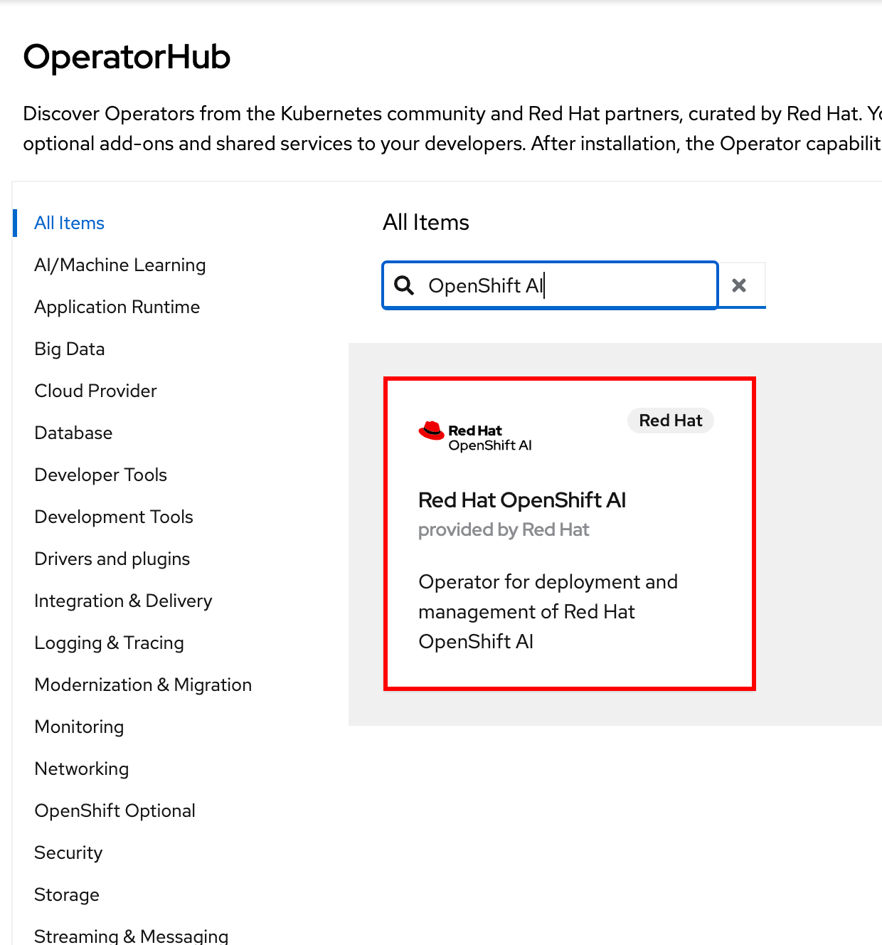 Installing Red Hat OpenShift AI Using the Web Console :: Red Hat ...