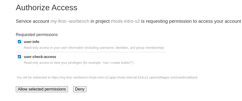 workbench auth