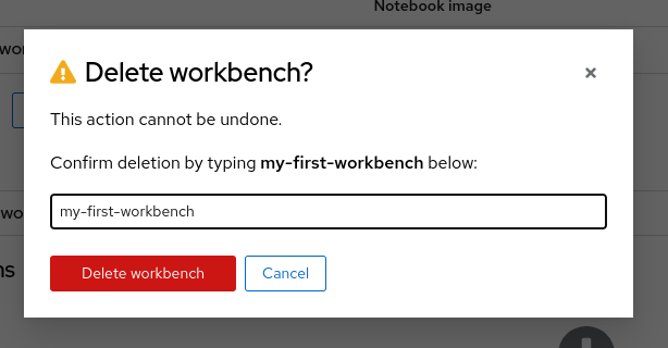 workbench delete