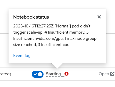 workbench insufficient resources