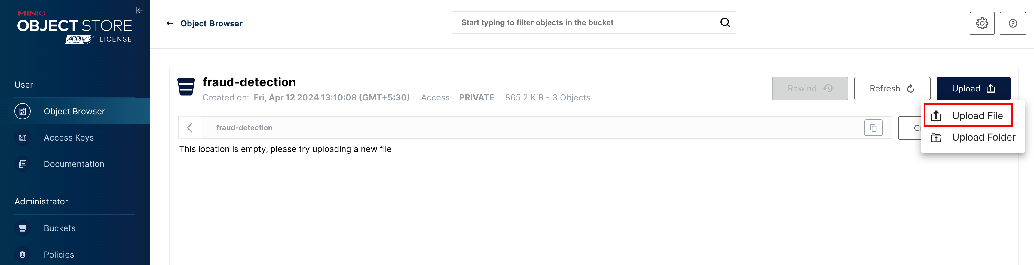 fraud upload files