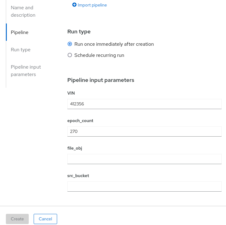 pipeline parameters
